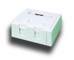 Зовнішній бокс 2-портовий RJ45 зі шторкою, без модулів
