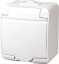 Розетка одинарна RHE-1s біла IP-44